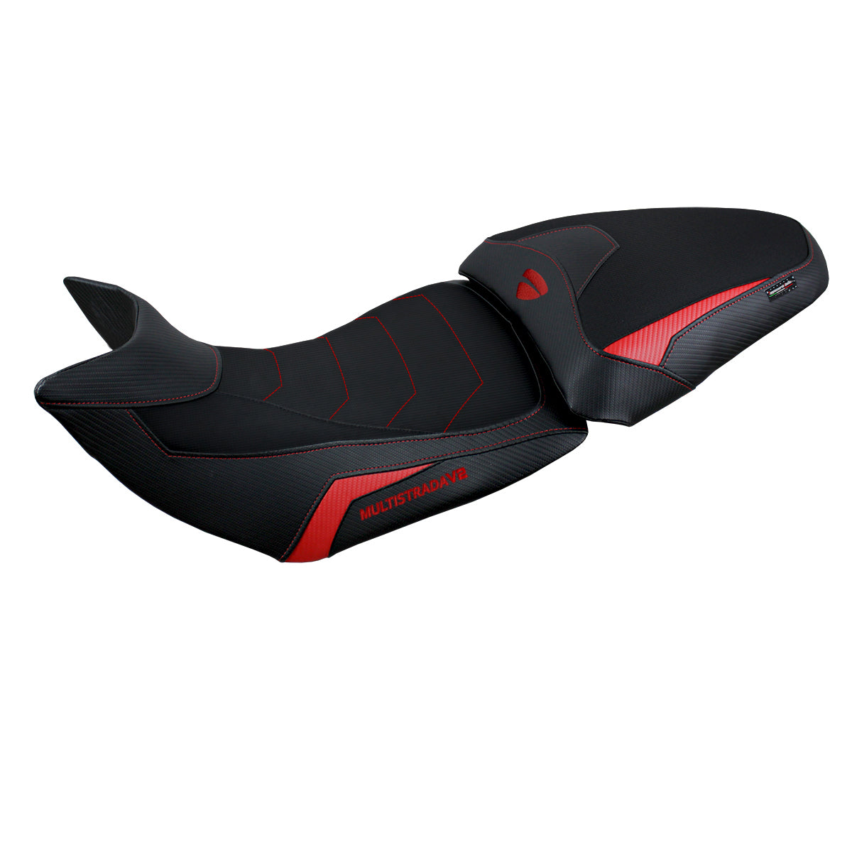 Ducati Multistrada V2 2021-2024 Seat Cover Tappezzeria Italia Comfort in Red and Black