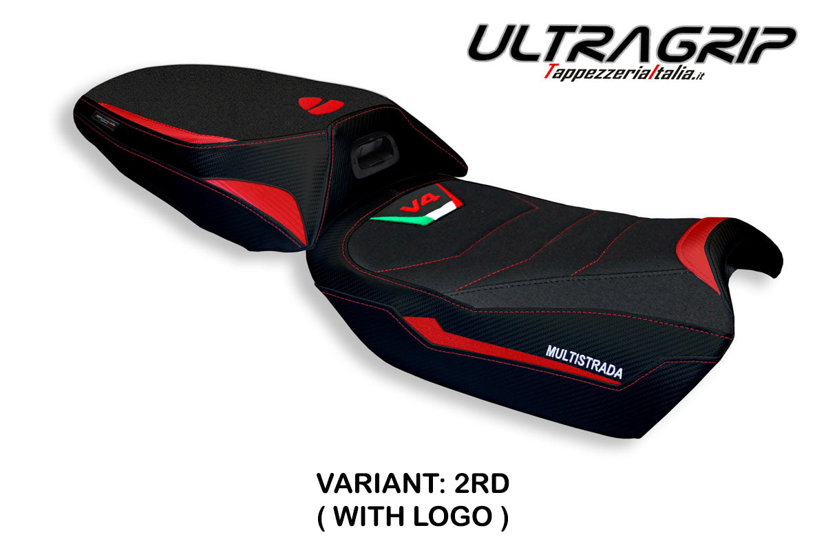 Ducati Multistrada V4 2021-2025 Heated Seat Cover Tappezzeria Italia Ultragrip in Red