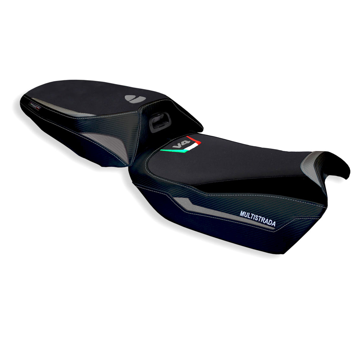 Ducati Multistrada V4 2021-2025 Heated Seat Cover Tappezzeria Italia in Grey and Black
