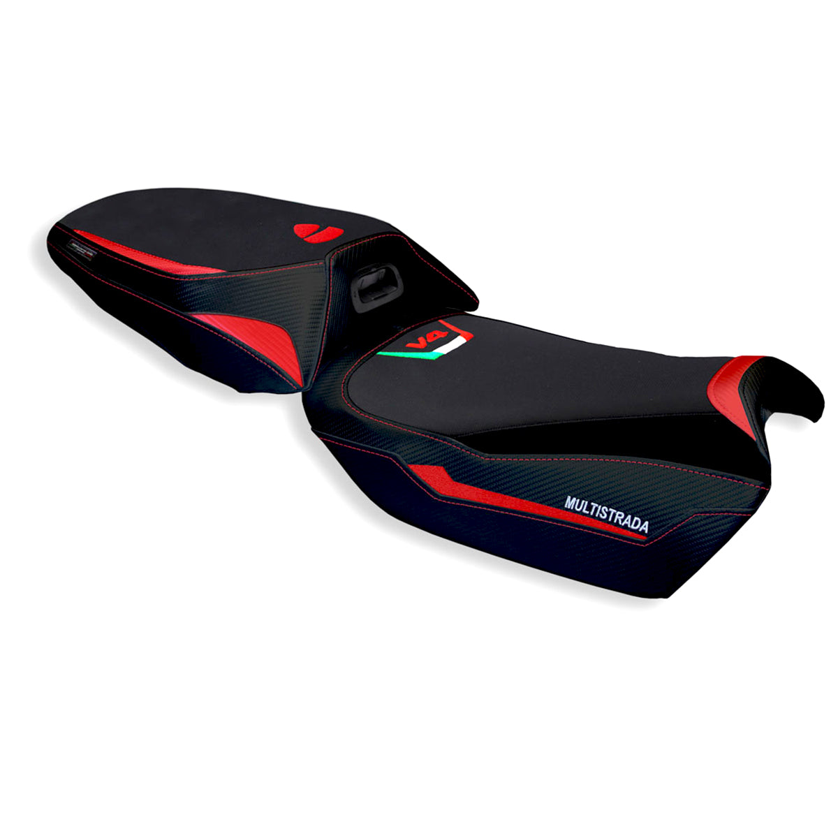 Ducati Multistrada V4 2021-2025 Seat Cover Tappezzeria Italia in Red and Black
