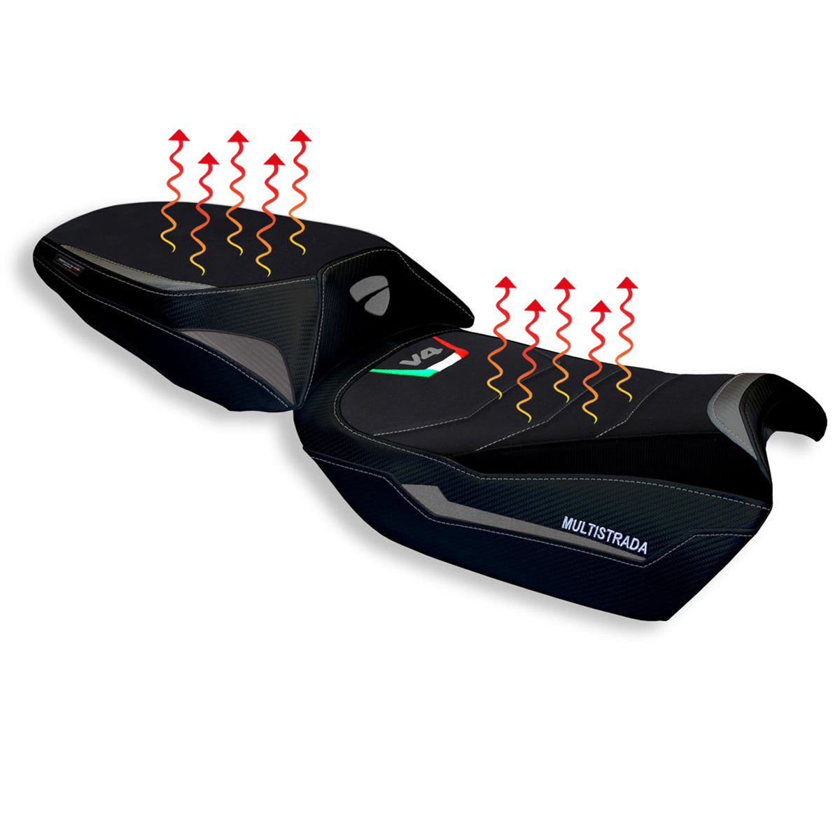 Ducati Multistrada V4 V4S 2021-2025 Comfort Heated Seat Cover Tappezzeria Italia in Grey