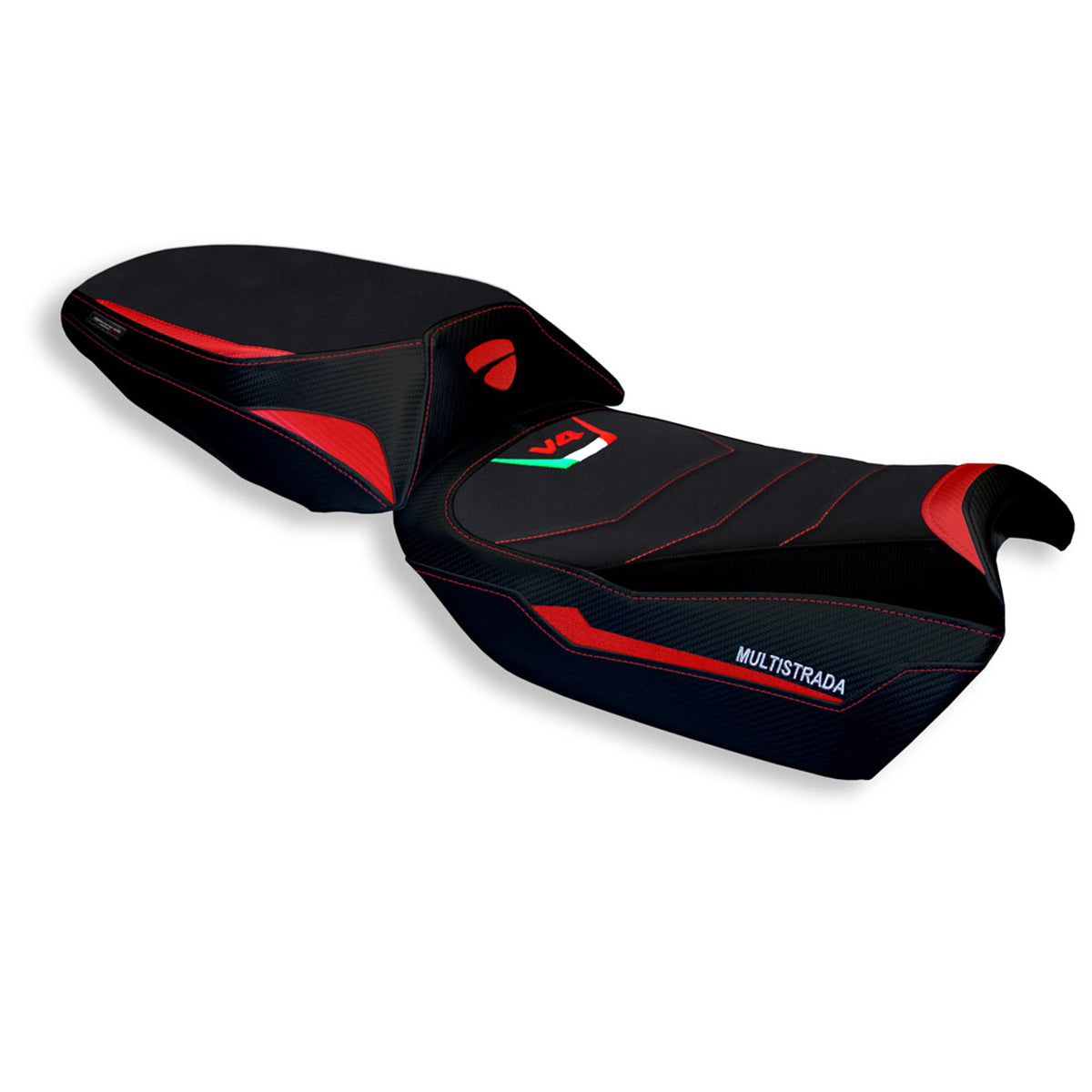 Ducati Multistrada V4 V4S 2021-2025 Seat Cover Tappezzeria Italia Comfort in Red and Black