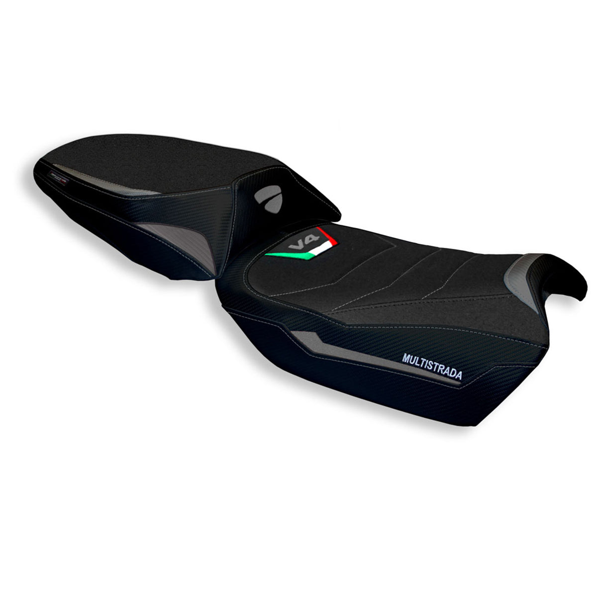 Ducati Multistrada V4 V4S 2021-2025 Seat Cover Tappezzeria Italia Ultragrip in Grey and Black