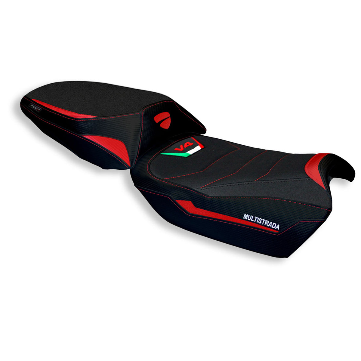 Ducati Multistrada V4 V4S 2021-2025 Seat Cover Tappezzeria Italia Ultragrip in Red and Black