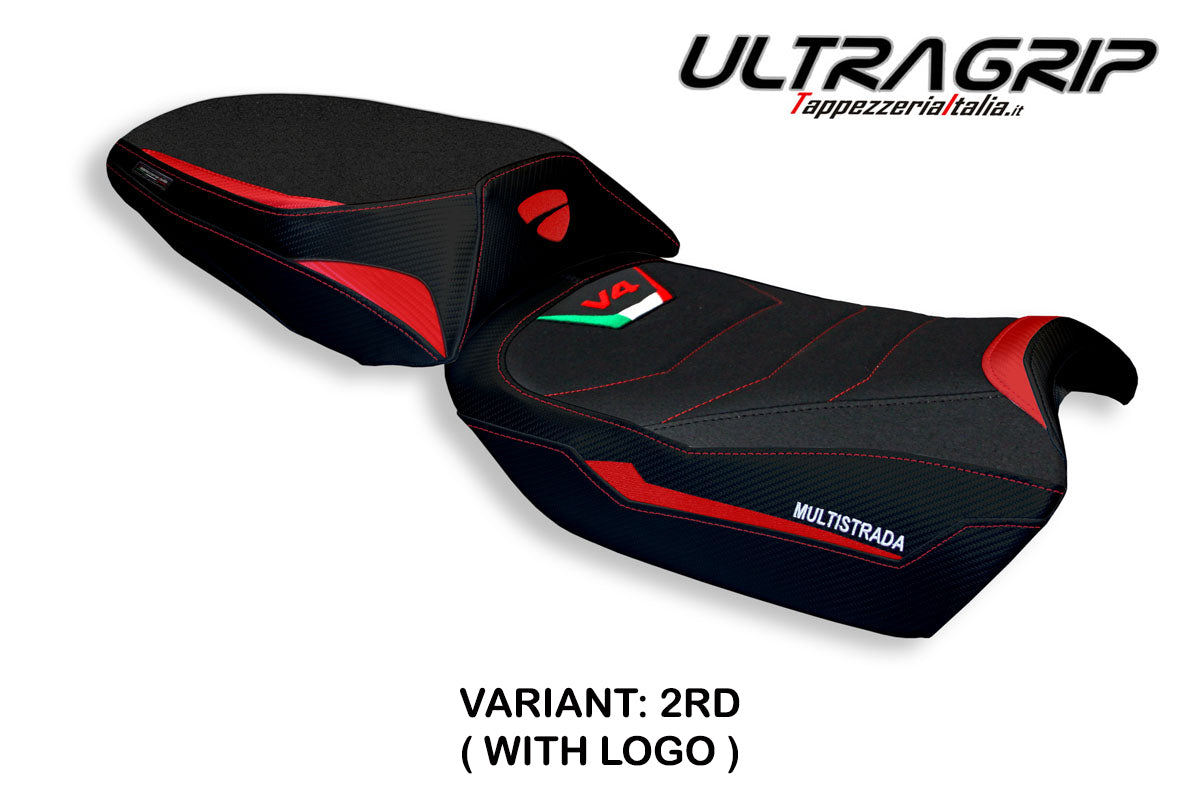 Ducati Multistrada V4 V4S 2021-2025 Seat Cover Tappezzeria Italia Ultragrip in Red and Black