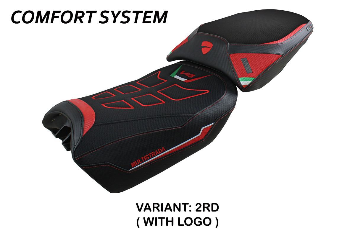 Ducati Multistrada V4 Pikes Peak 2022-2025 Seat Cover Tappezzeria Italia Comfort in Red