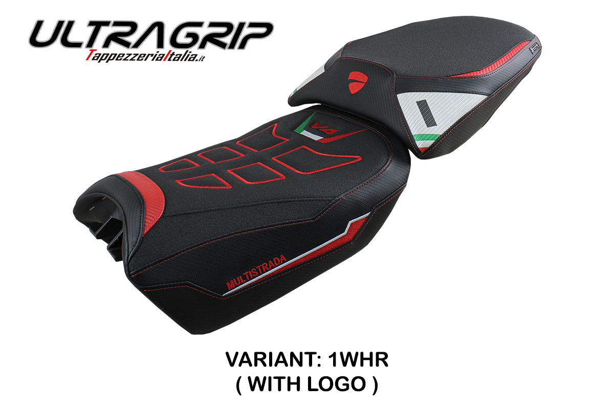 Ducati Multistrada V4 Pikes Peak 2022-2025 Seat Cover Tappezzeria Italia Ultragrip in White