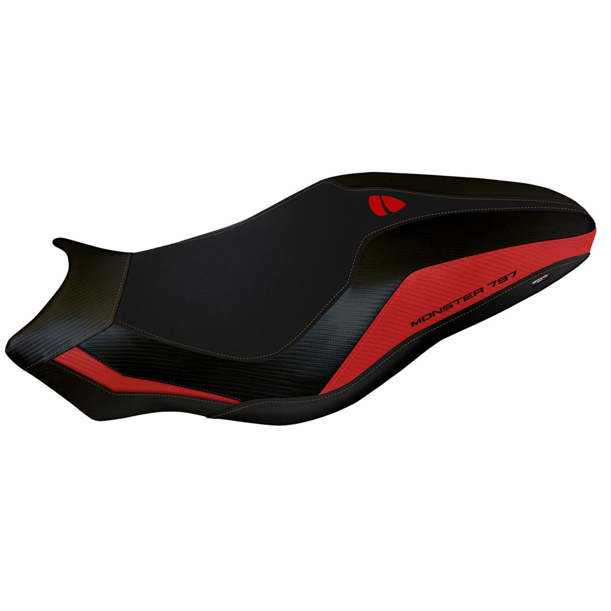 Ducati Monster 797 2017-2020 Seat Cover Tappezzeria Italia in Red and Black