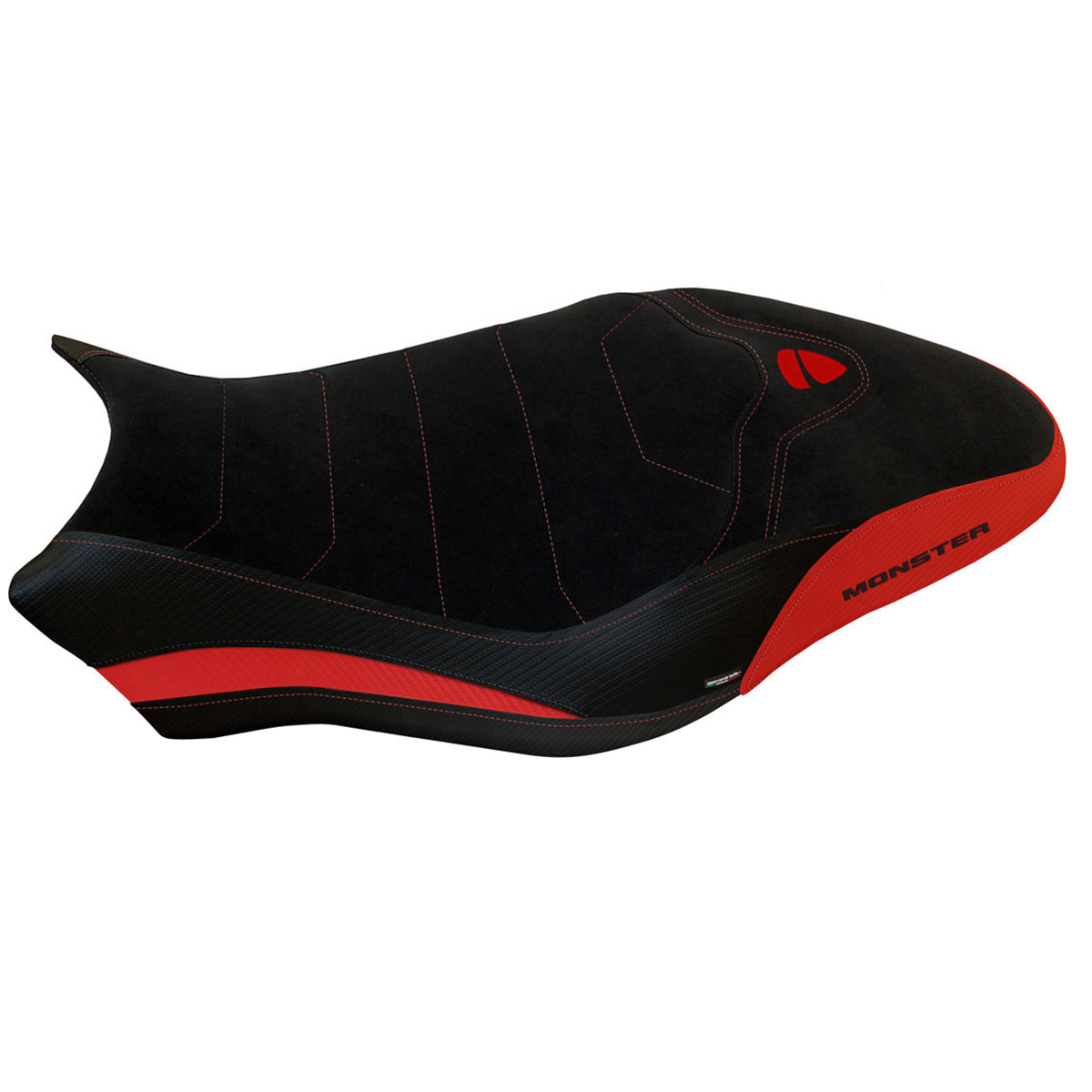 Ducati Monster 797 2017-2020 Seat Cover Tappezzeria Italia Comfort in Red and Black
