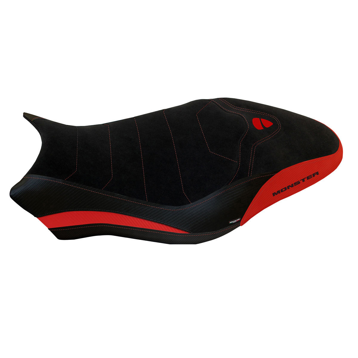 Ducati Monster 821 1200 2017-2020 Seat Cover Tappezzeria Italia Comfort in Red and Black