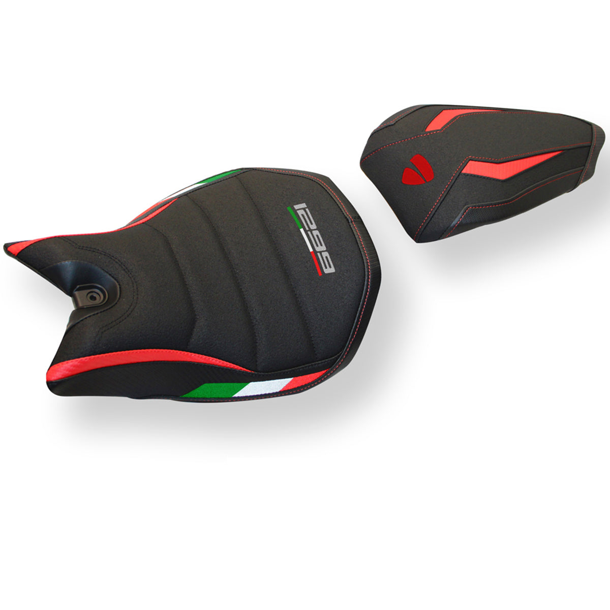 Ducati Panigale 1299 2015-2018 Seat Cover Tappezzeria Italia Ultragrip in Red and Black