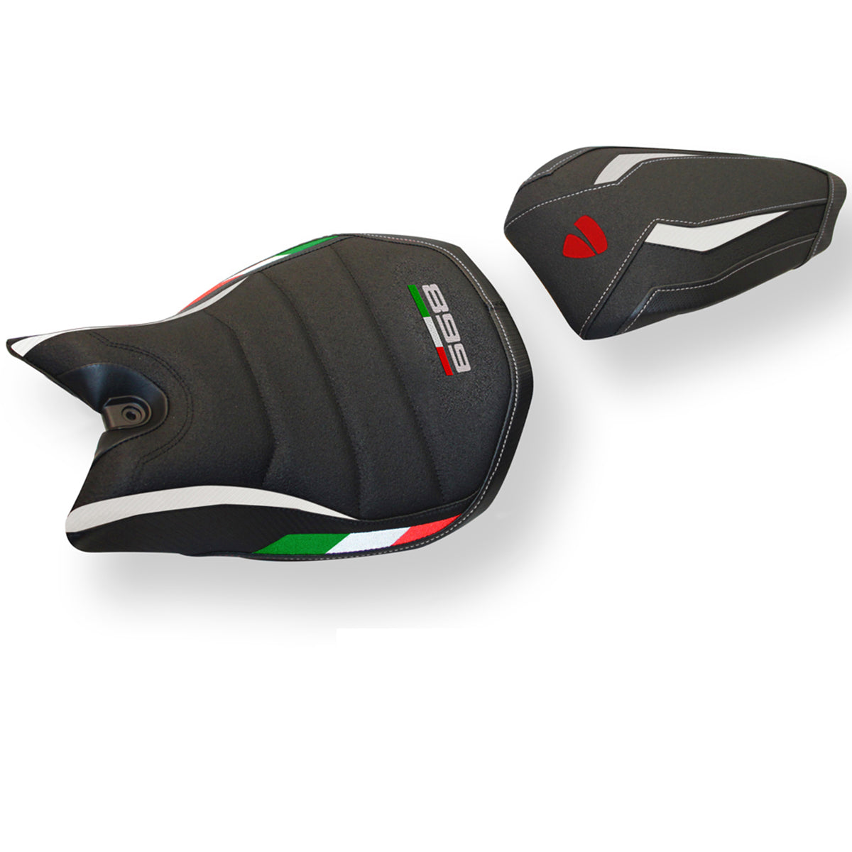 Ducati Panigale 899 2013-2015 Seat Cover Tappezzeria Italia Ultragrip in White and Black