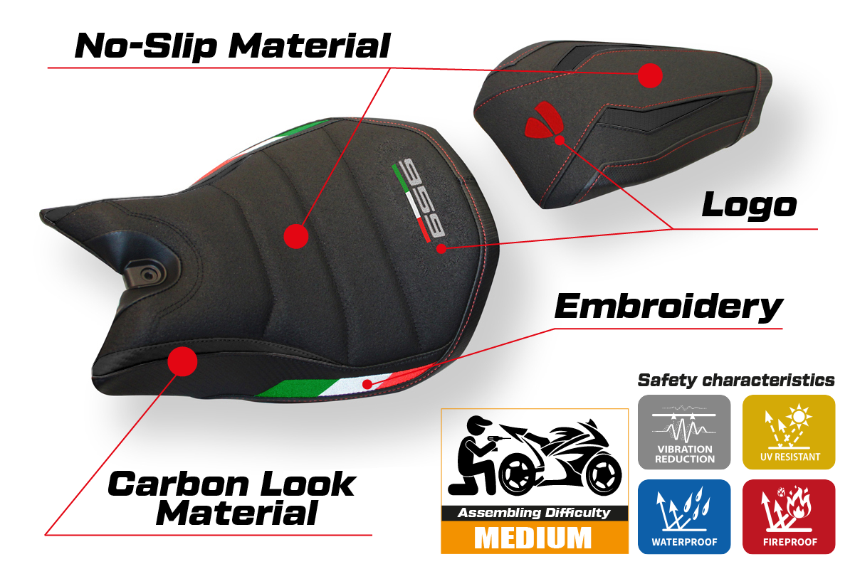 Ducati Panigale 959 2016-2018 Seat Cover Tappezzeria Italia Ultragrip in Black