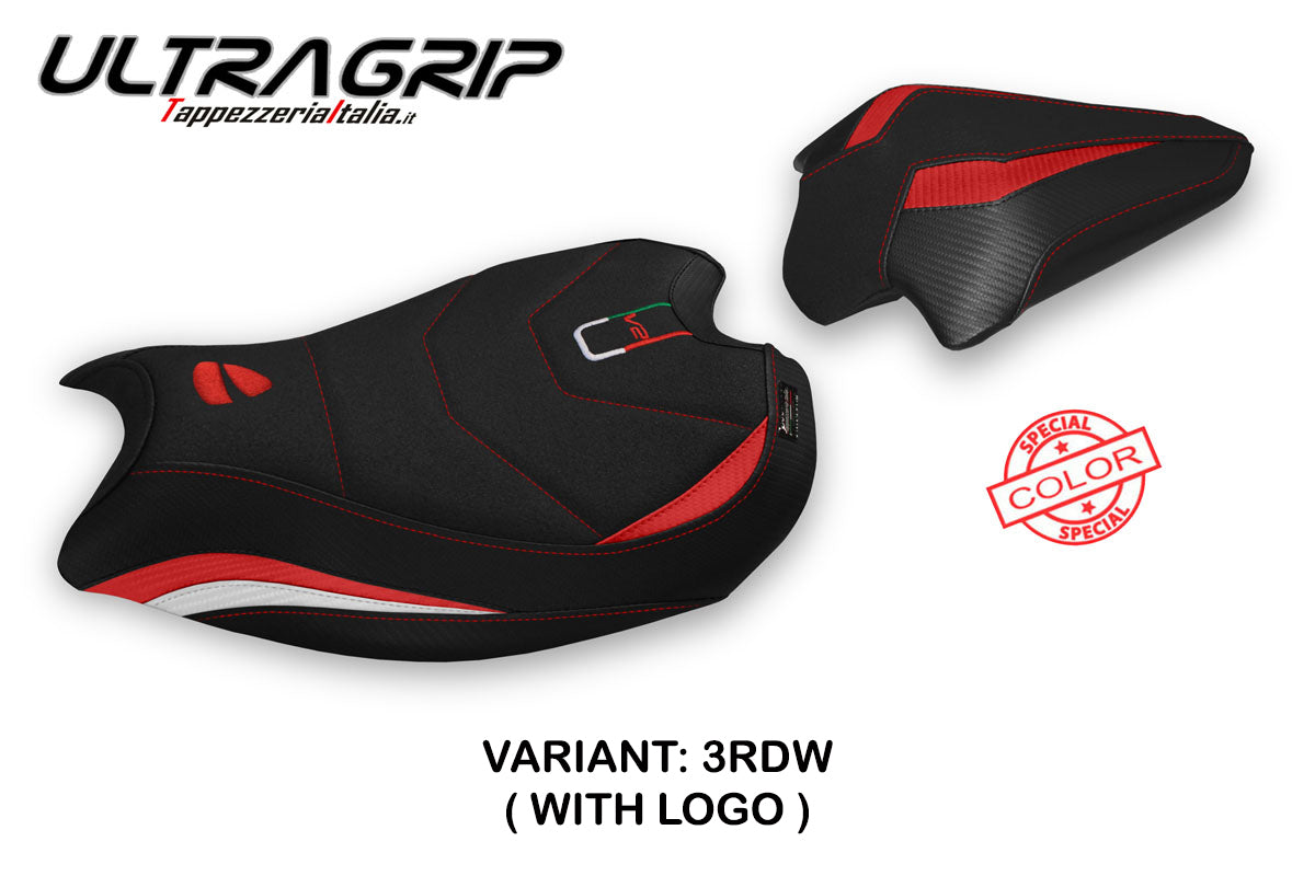 Ducati Panigale V2 2020-2024 Seat Cover Tappezzeria Italia Ultragrip in Red and White