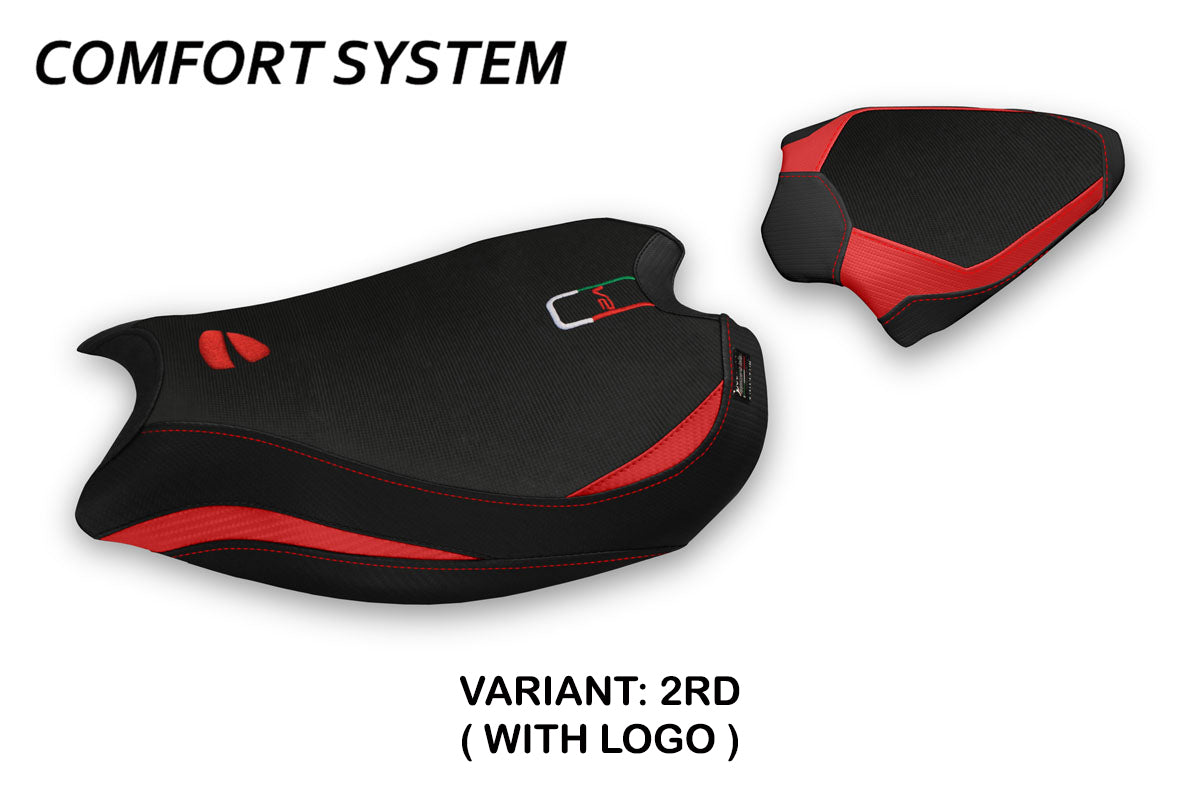 Ducati Panigale V2 2020-2024 Seat Cover Tappezzeria Italia Comfort in Red and Black
