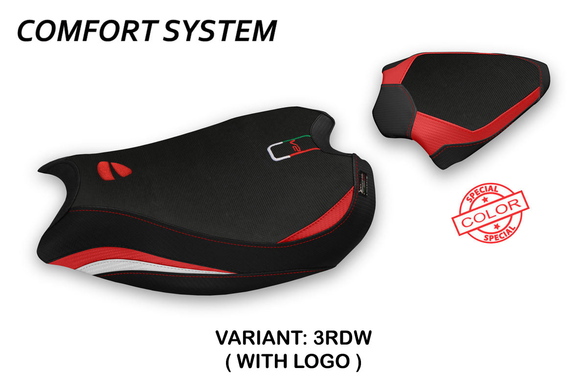 Ducati Panigale V2 2020-2024 Seat Cover Tappezzeria Italia Comfort in Red and White