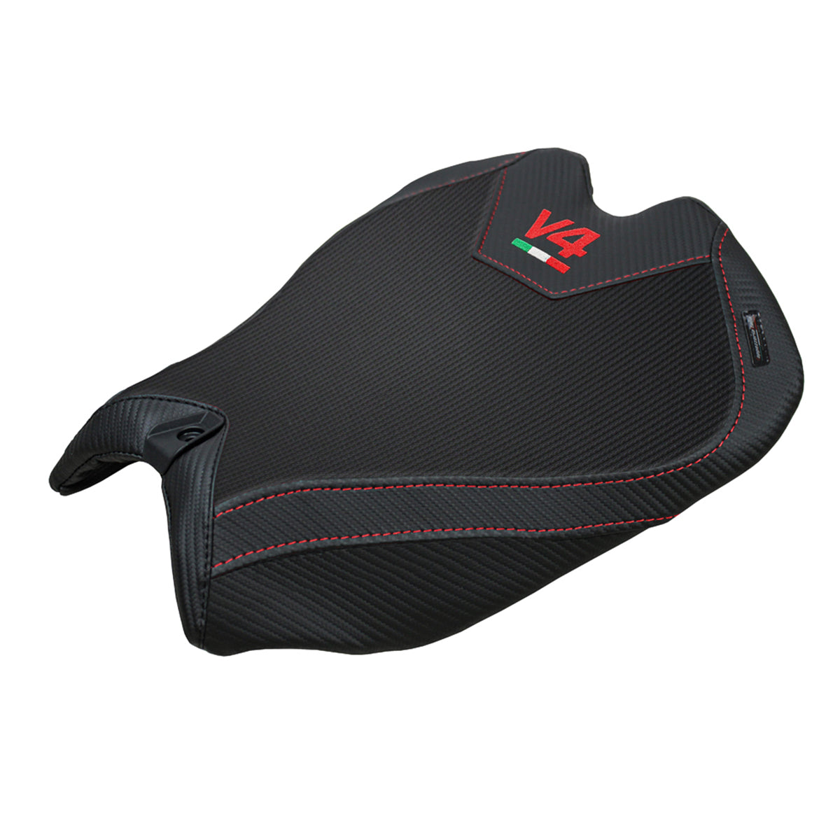 Ducati Panigale V4 2025 Seat Cover Tappezzeria Comfort Black V4 Logo
