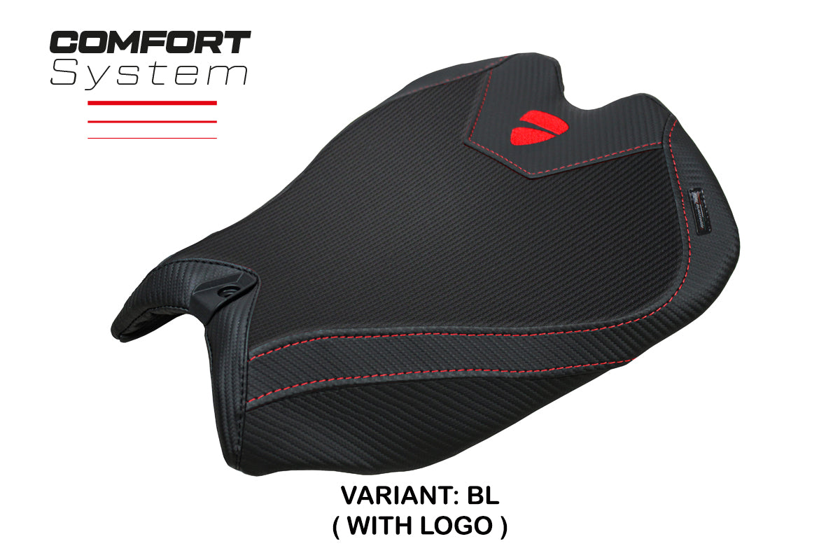 Ducati Panigale V4 2025 Seat Cover Tappezzeria Comfort Black Ducati Logo