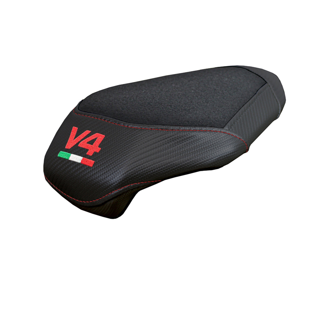 Ducati Panigale V4 2025 Passenger Seat Cover Tappezzeria Ultragrip Black V4 Logo