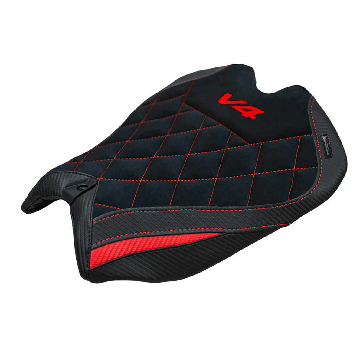 Ducati Panigale V4 2025 Seat Cover Tappezzeria Suede Special Edition Black Red
