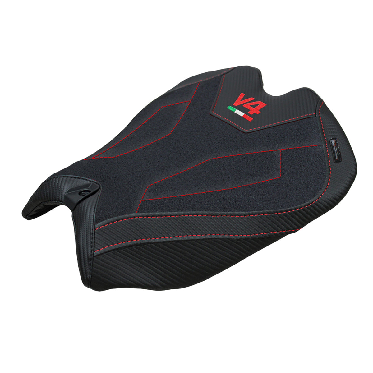 Ducati Panigale V4 2025 Seat Cover Tappezzeria Ultragrip Black V4 Logo