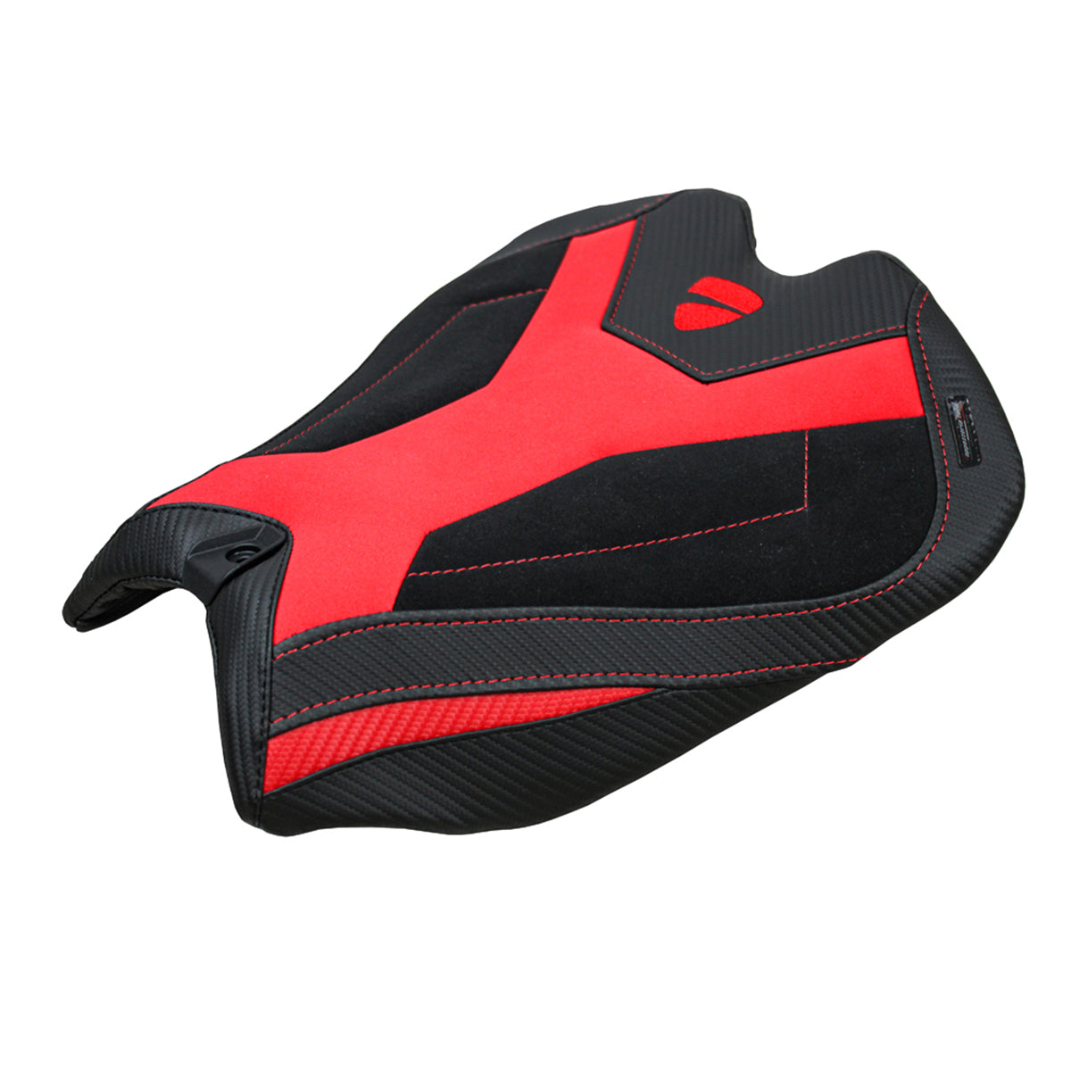 Ducati Panigale V4 2025 Seat Cover Tappezzeria Suede Black Red Ducati Logo
