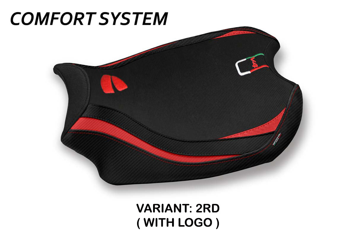 Ducati Panigale V4 2018-2024 Seat Cover Tappezzeria Italia Comfort in Red and Black