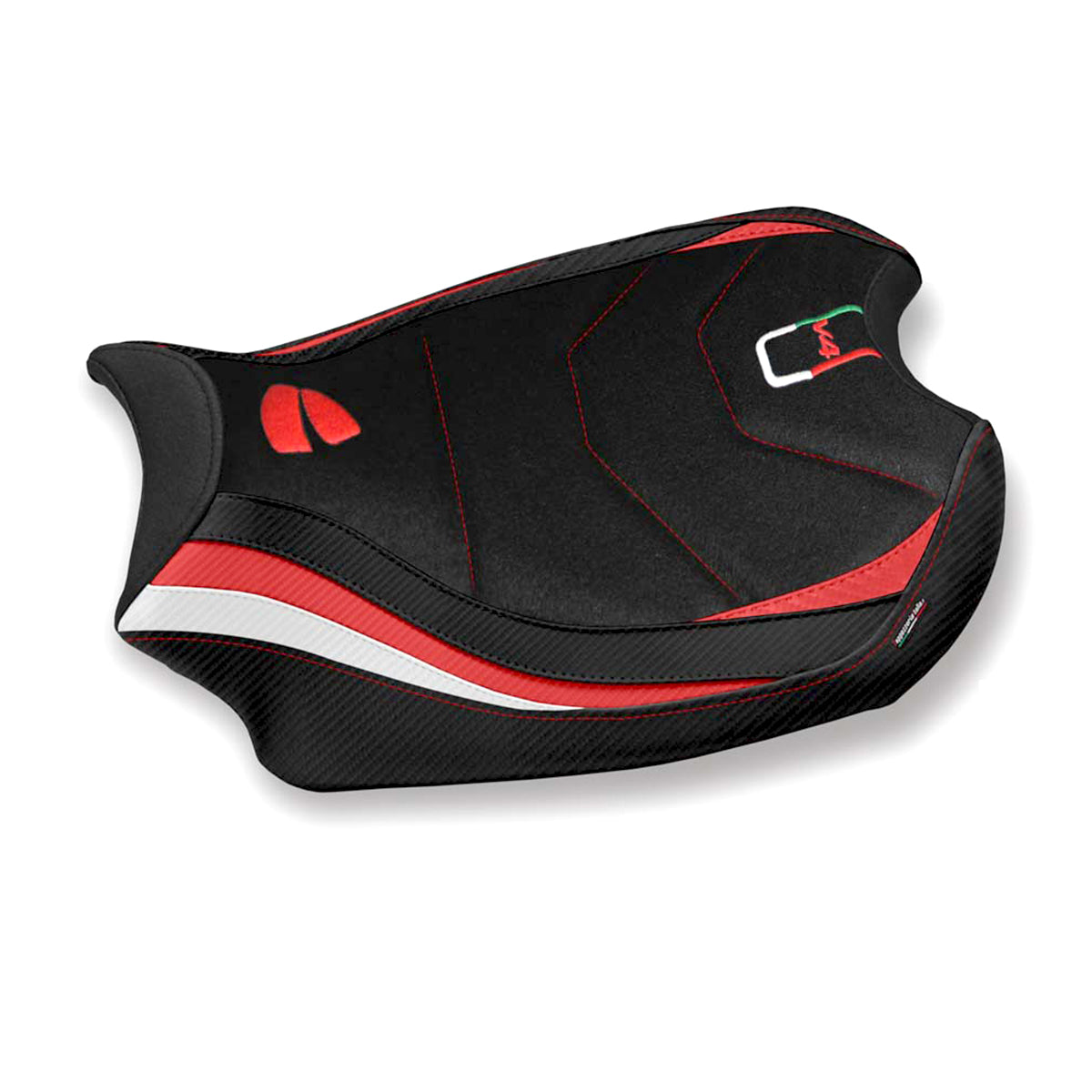 Ducati Panigale V4 2018-2024 Seat Cover Tappezzeria Italia Ultragrip in Red and White