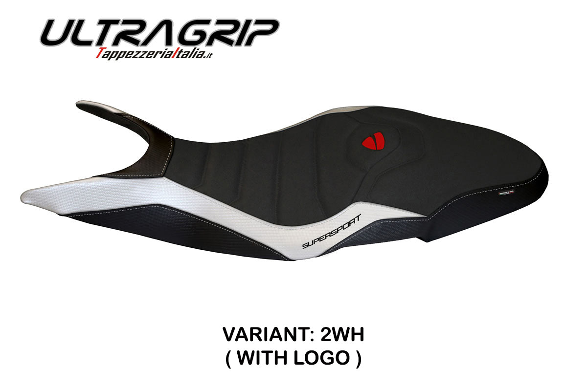 Ducati Super Sport 950S 2017-2024 Seat Cover Tappezzeria Italia Ultragrip in White and Black