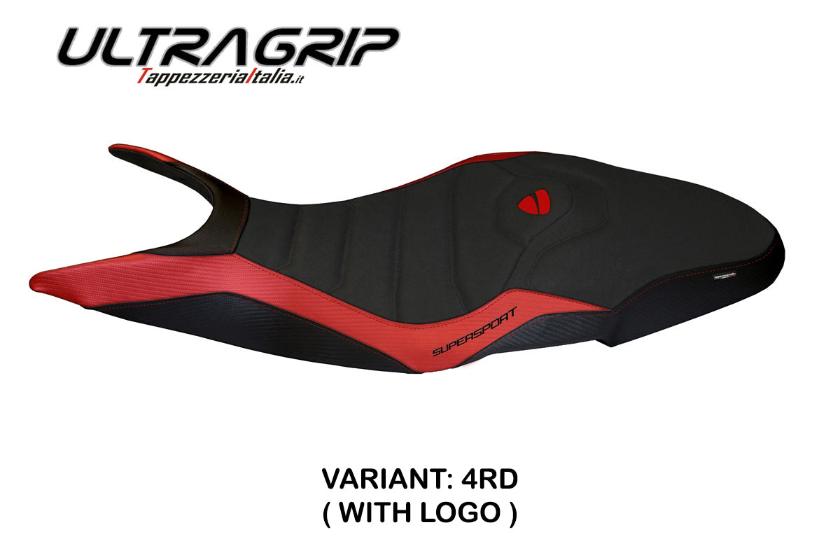 Ducati Super Sport 950S 2017-2024 Seat Cover Tappezzeria Italia Ultragrip in Red and Black