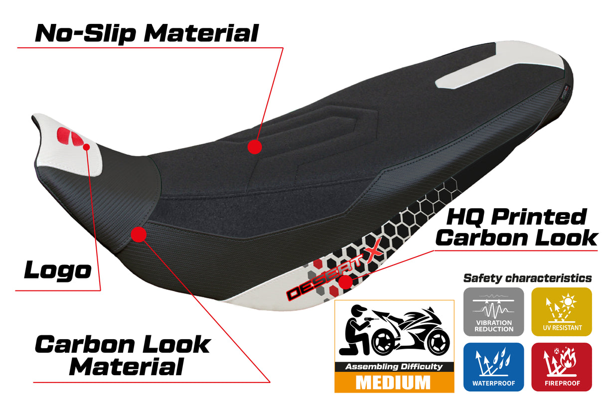 Ducati Desert X Rally 2022-2025 Seat Cover Tappezzeria Italia Ultragrip in Special White