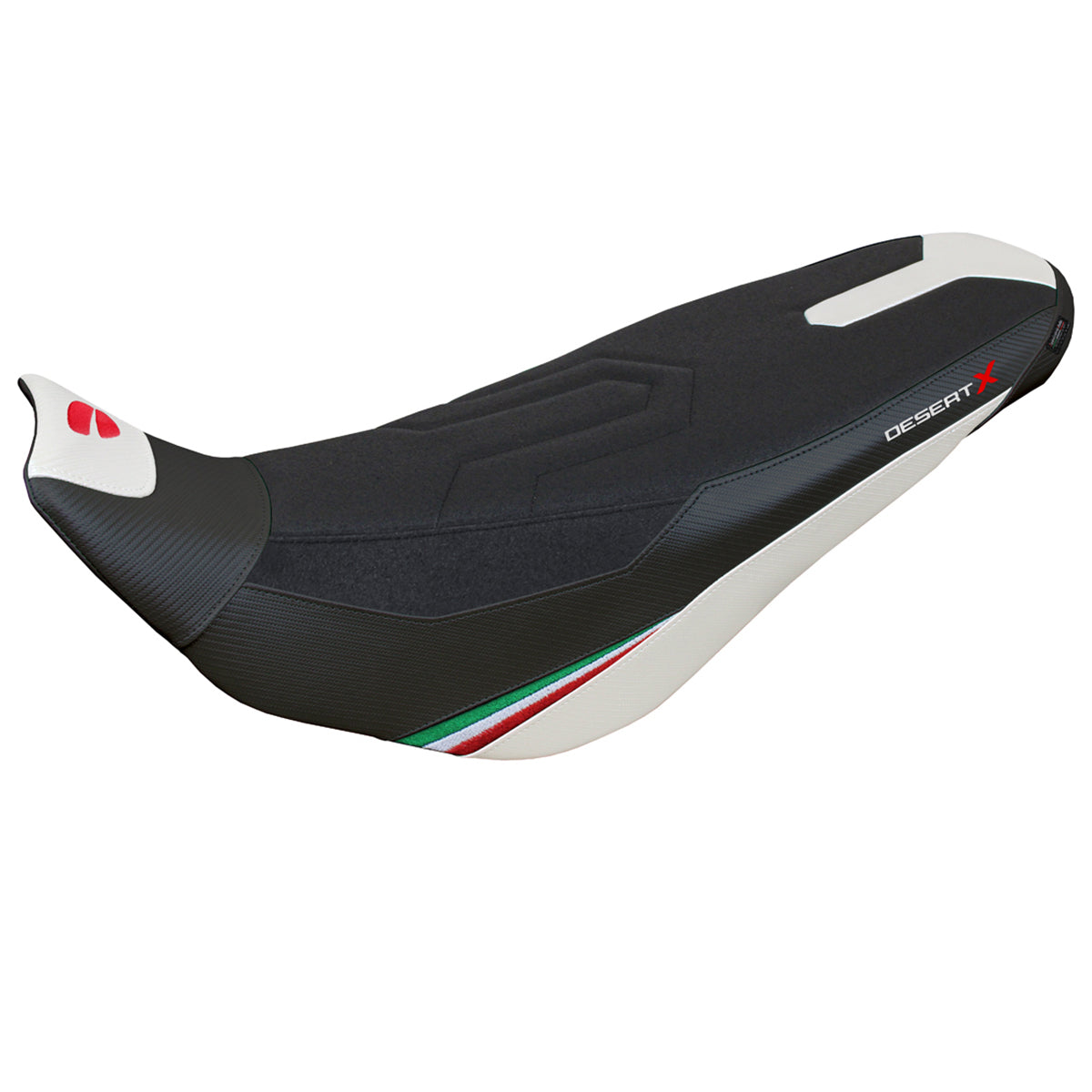 Ducati Desert X Rally 2022-2025 Seat Cover Tappezzeria Italia Ultragrip in White and Black