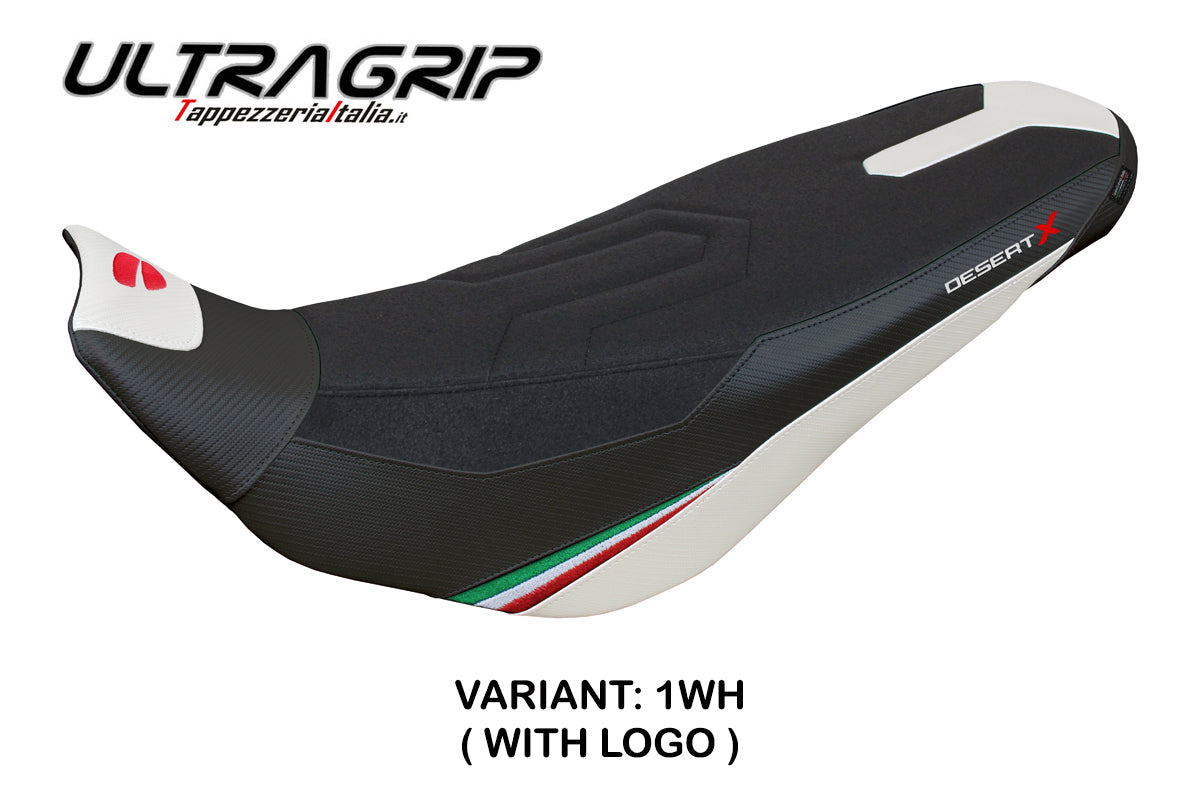 Ducati Desert X Rally 2022-2025 Seat Cover Tappezzeria Italia Ultragrip in White and Black