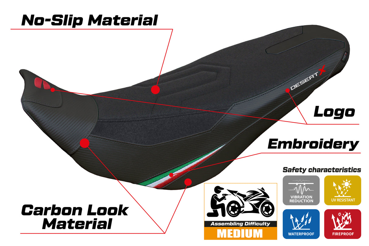 Ducati Desert X Rally 2022-2025 Seat Cover Tappezzeria Italia Ultragrip in Black