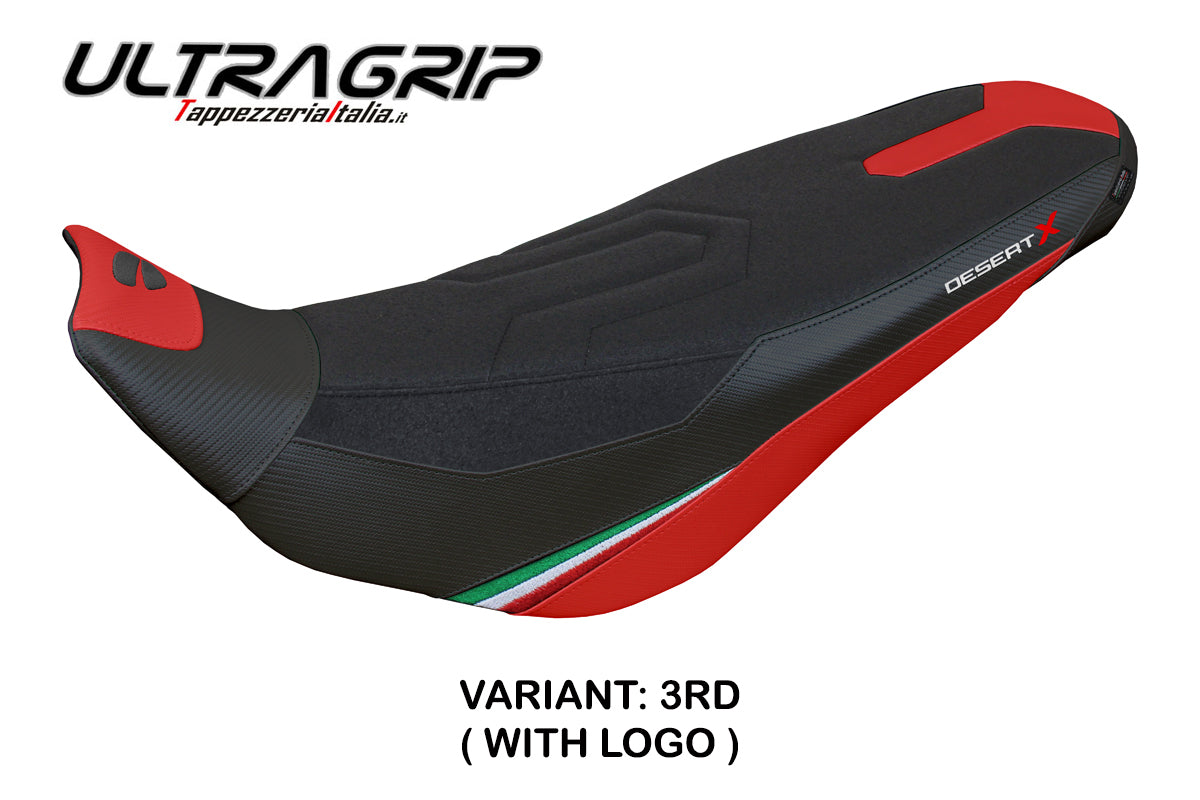 Ducati Desert X Rally 2022-2025 Seat Cover Tappezzeria Italia Ultragrip in Red and Black