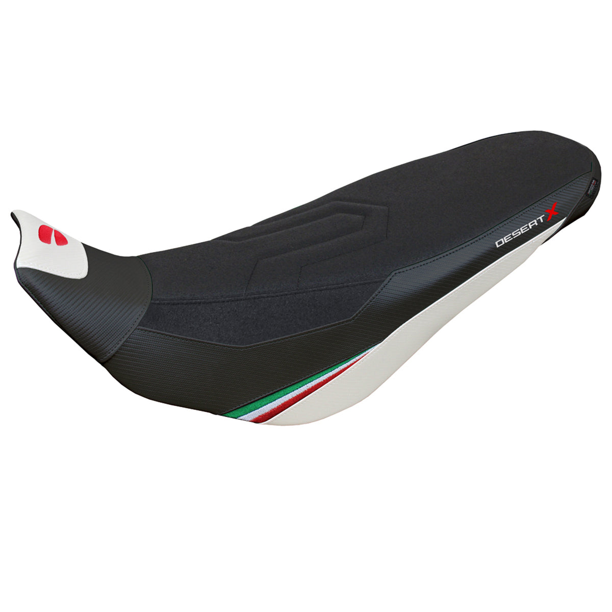 Ducati Desert X Rally 2022-2025 Seat Cover Tappezzeria Italia in Keren Comfort White and Black