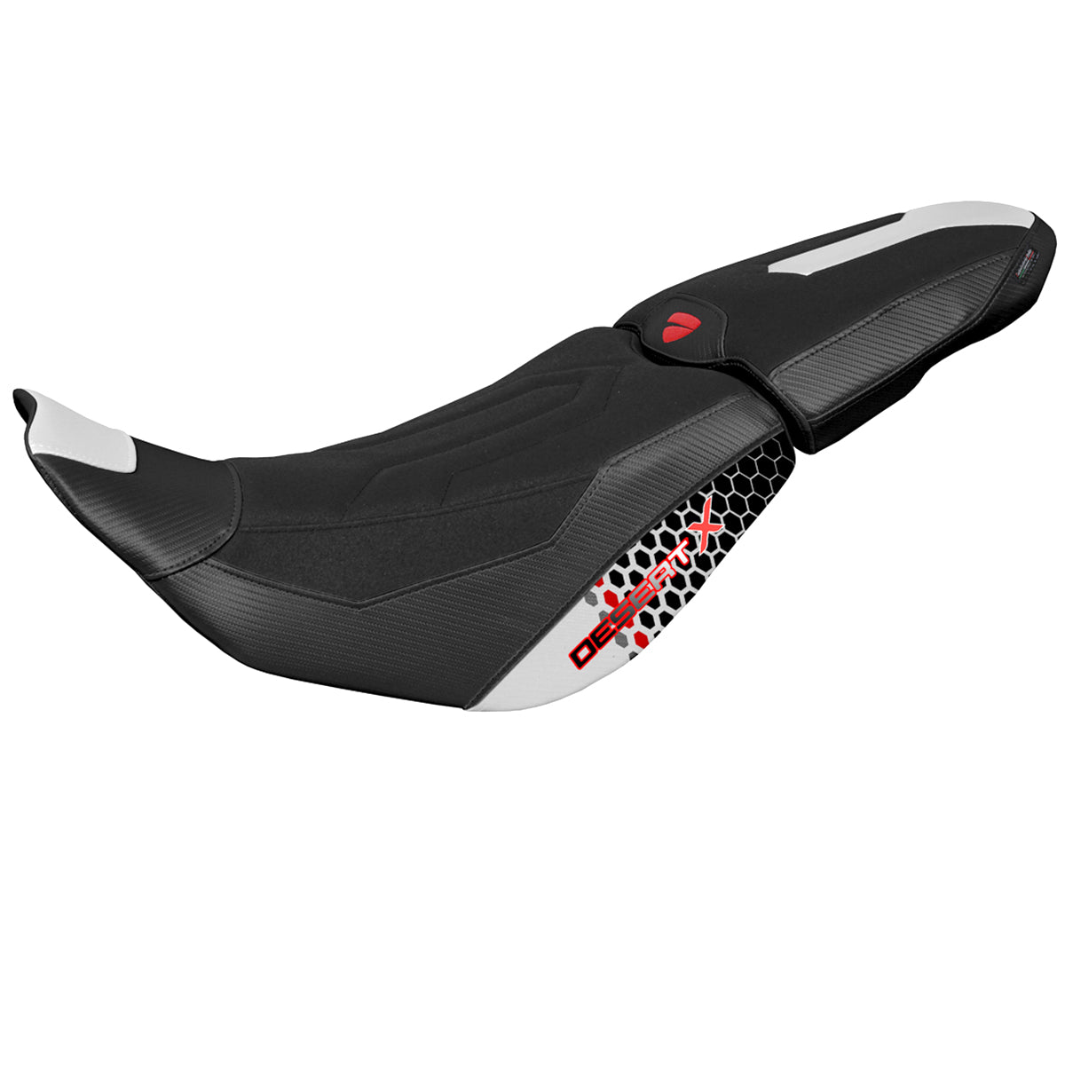 Ducati Desert X 2022-2025 Seat Cover Tappezzeria Italia Ultragrip in Special White and Black