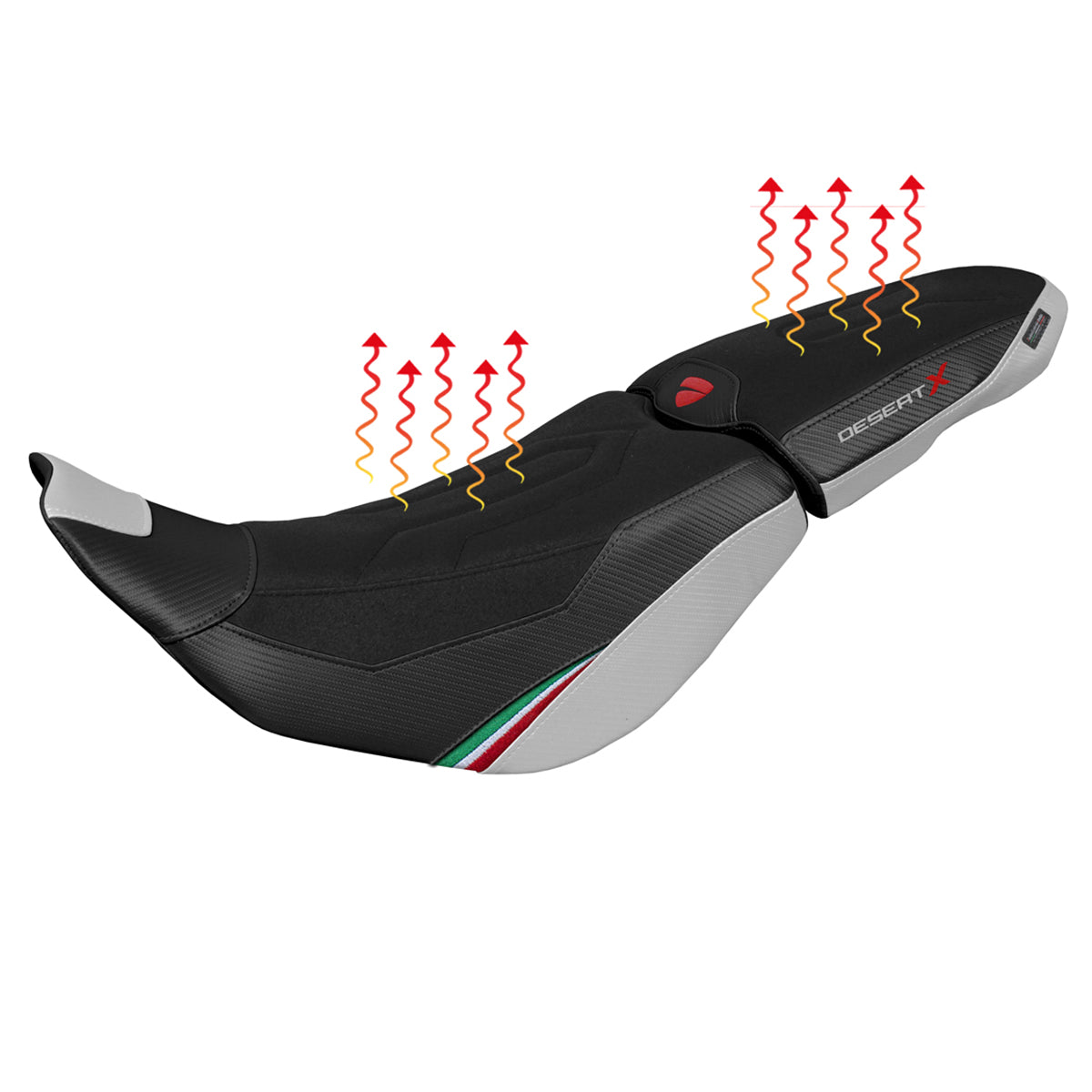 Ducati Desert X 2022-2025 Seat Cover Tappezzeria Heated Ultragrip Comfort White