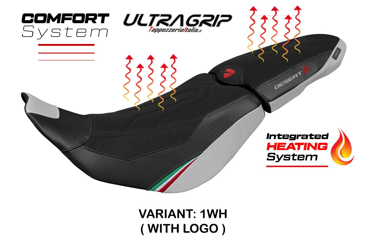 Ducati Desert X 2022-2025 Seat Cover Tappezzeria Heated Ultragrip Comfort White