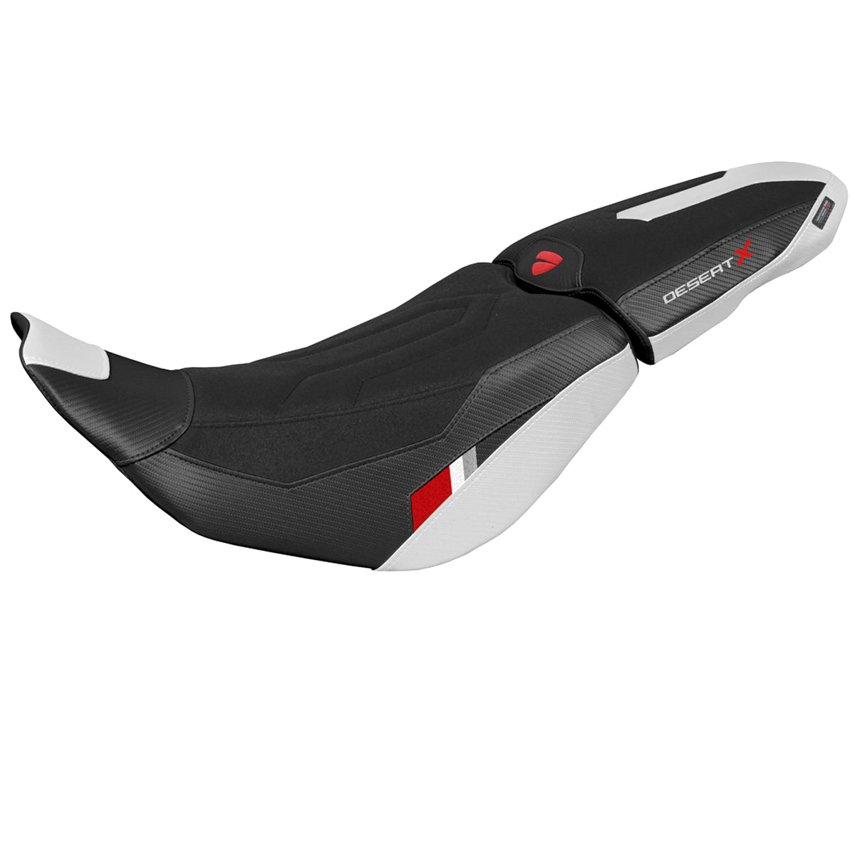 Ducati Desert X 2022-2025 Seat Cover Tappezzeria Italia in Thar Ultragrip White and Black