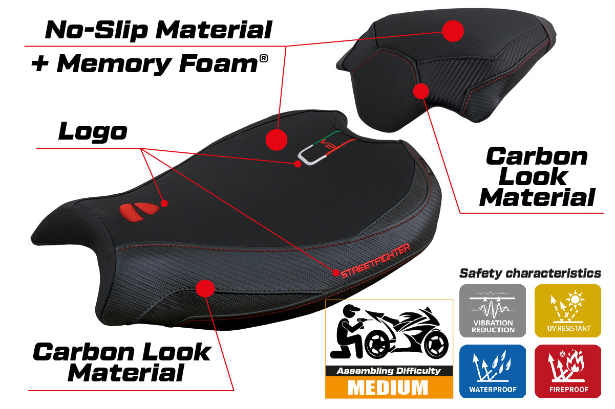 Ducati Streetfighter V2 2022-2024 Seat Cover Tappezzeria Italia Comfort in Black
