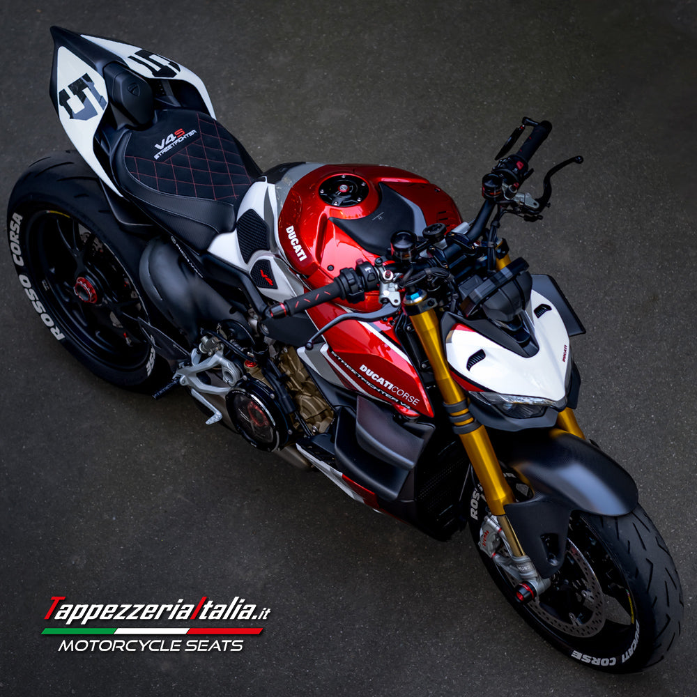 Ducati Streetfighter V4 S 2020-2024 Seat Cover Tappezzeria Italia in Velvet Black Diamond