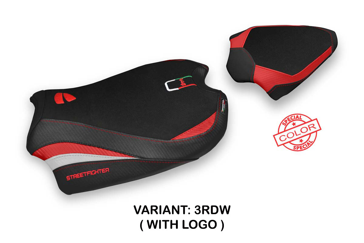 Ducati Streetfighter V4 2020-2024 Seat Cover Tappezzeria Italia in Red, White and Black