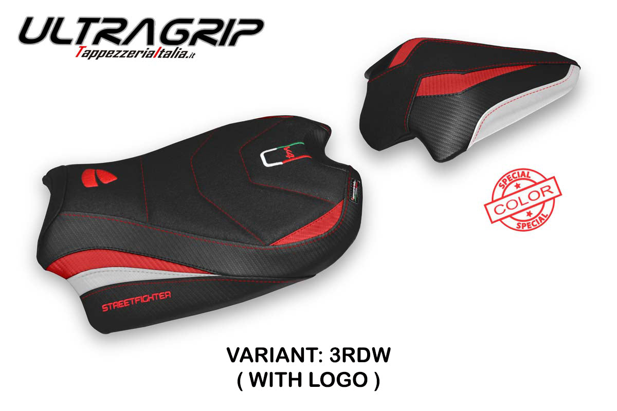Ducati Streetfighter V4 2020-2024 Seat Cover Tappezzeria Italia Ultragrip in Red, White and Black