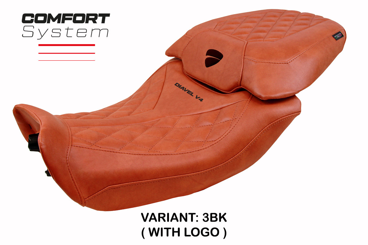 Ducati Diavel V4 2023-2025 Seat Cover Tappezzeria Italia Comfort Classic in Leather Brick