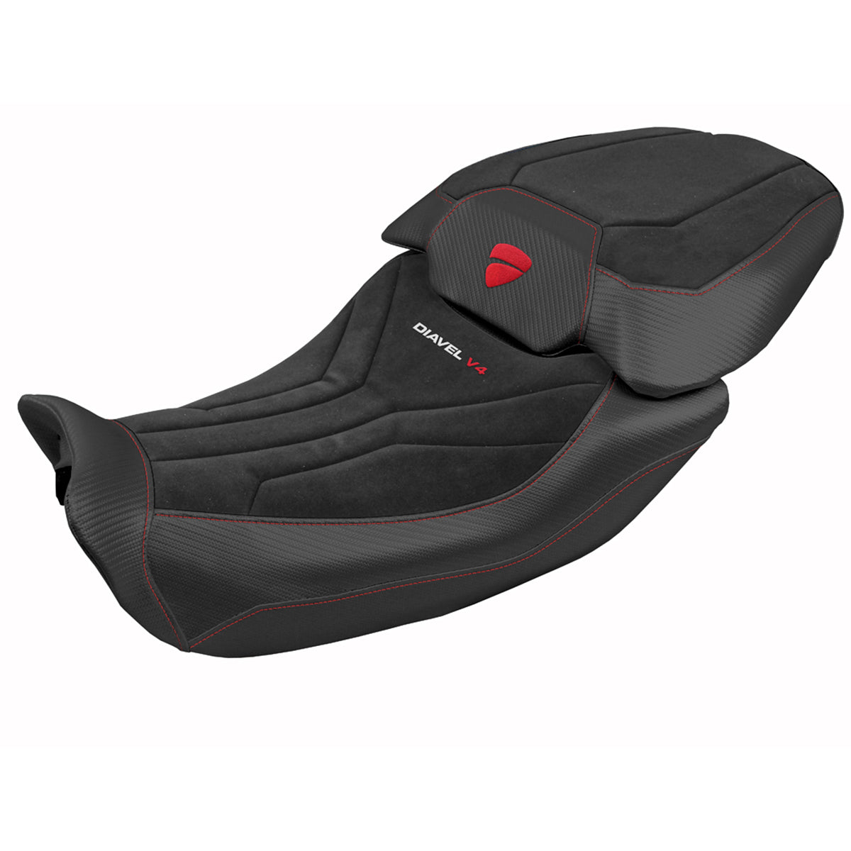 Ducati Diavel V4 2023-2025 Seat Cover Tappezzeria Italia in Diablo Comfort Velvet Silver and Black