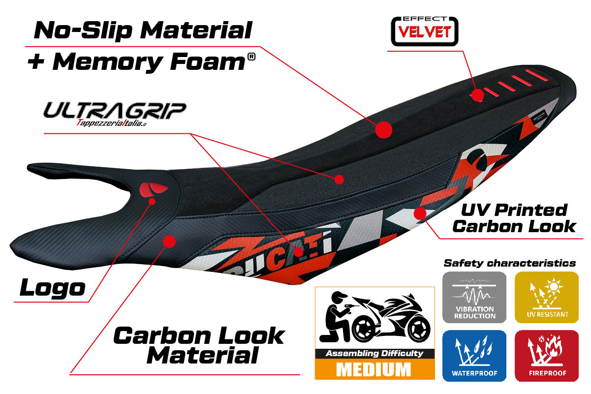 Ducati Hypermotard 698 2024-2025 Seat Cover Tappezzeria Italia Comfort Ultragrip Special Ed.