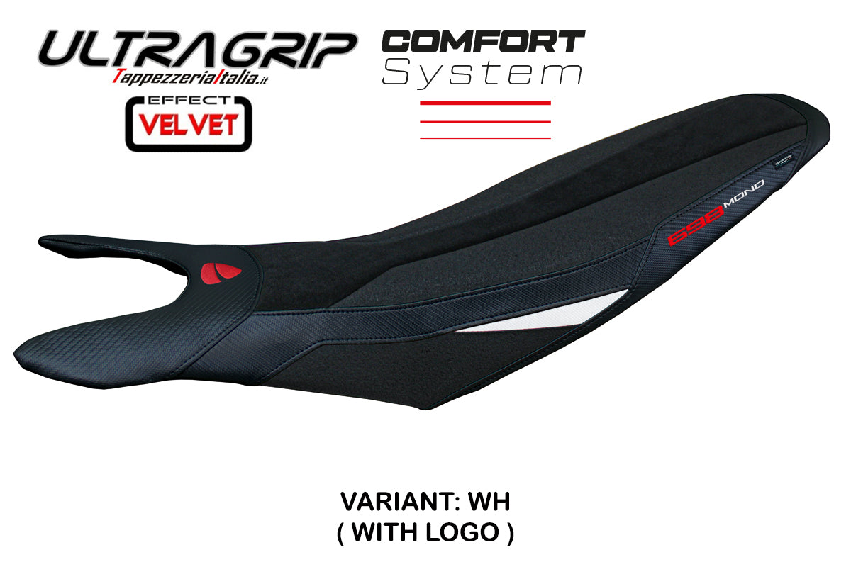 Ducati Hypermotard 698 Mono 2024-2025 Seat Cover Tappezzeria Italia Comfort in Ultragrip White