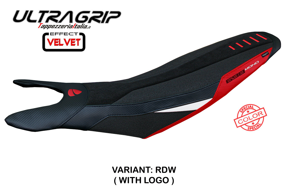 Ducati Hypermotard 698 Mono 2024-2025 Seat Cover Tappezzeria Italia Ultragrip in Red White