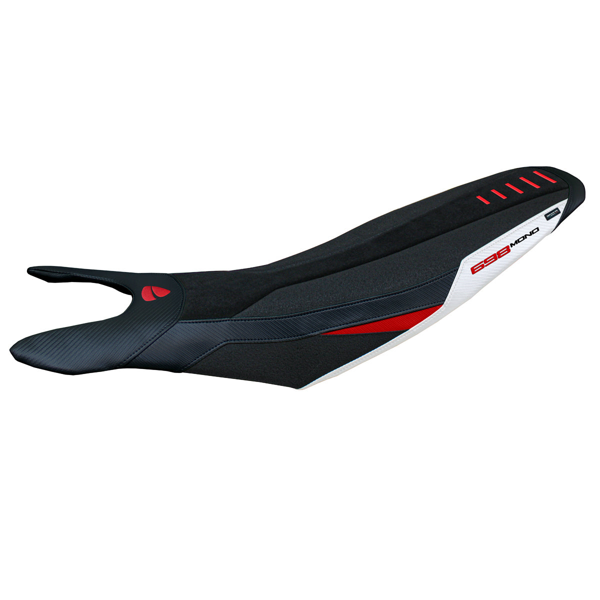 Ducati Hypermotard 698 Mono 2024-2025 Seat Cover Tappezzeria Italia Ultragrip in White Red